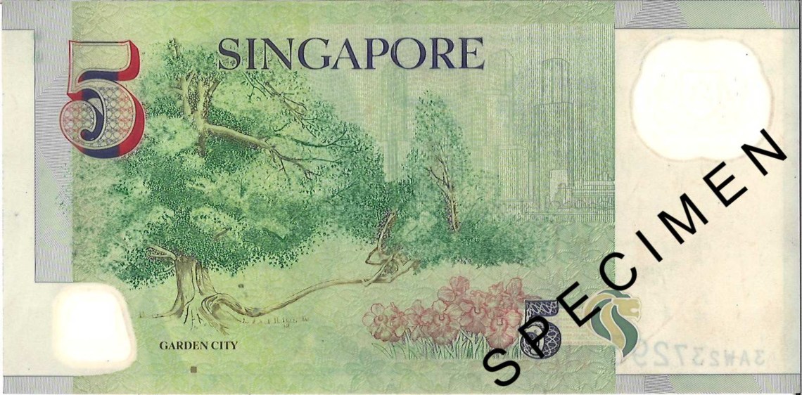 Back of the Singapore 5-Dollar note